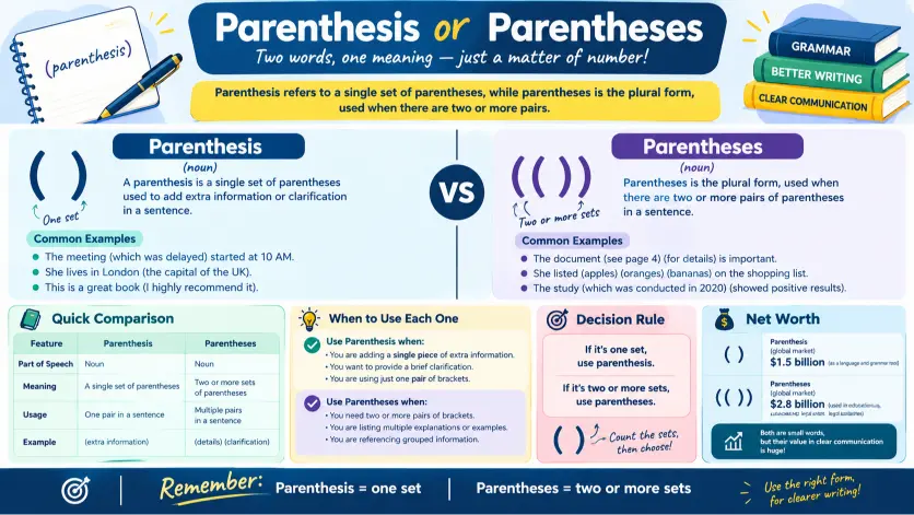 Parenthesis vs Parentheses