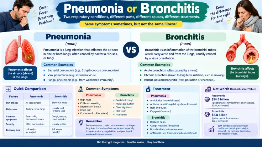 Pneumonia or Bronchitis