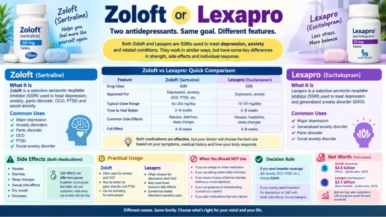 Zoloft vs Lexapro